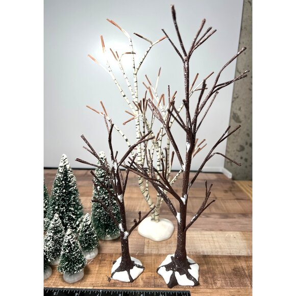 Dept 56 5259-0 Village Landscape 14 Piece Set Miniature Trees & Snowy Pines - Picture 2 of 6